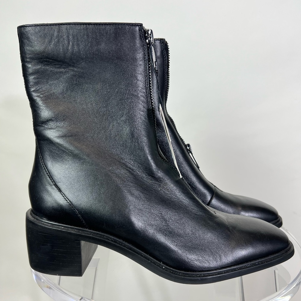 Zara Women Leather Zip Front Boots